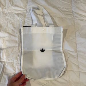 Lululemon Reusable Mini Tote Bag Black White | Small Shopper Gift Bag